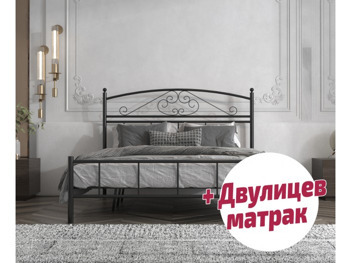 Метално легло Фано GIZEM + матрак